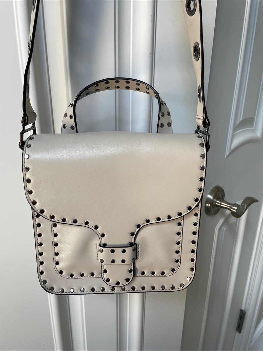 Ivory Rebecca Minkoff Leather Crusade Messenger Bag